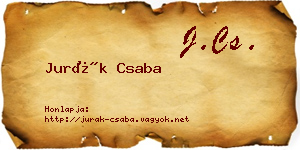 Jurák Csaba névjegykártya
