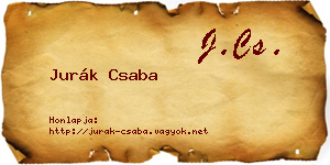 Jurák Csaba névjegykártya